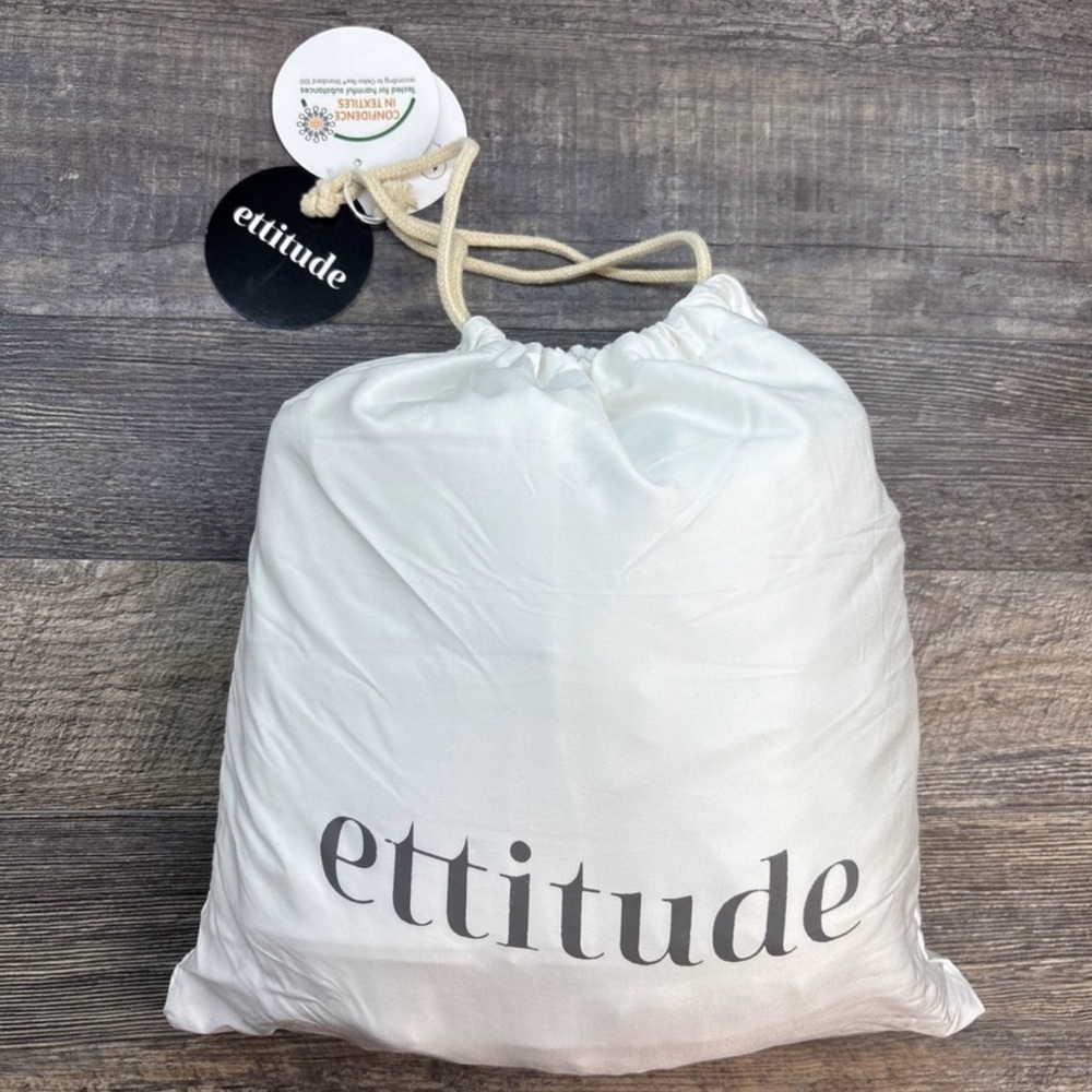 NEW Ettitude Bamboo Twill King Sheet Set Feather White